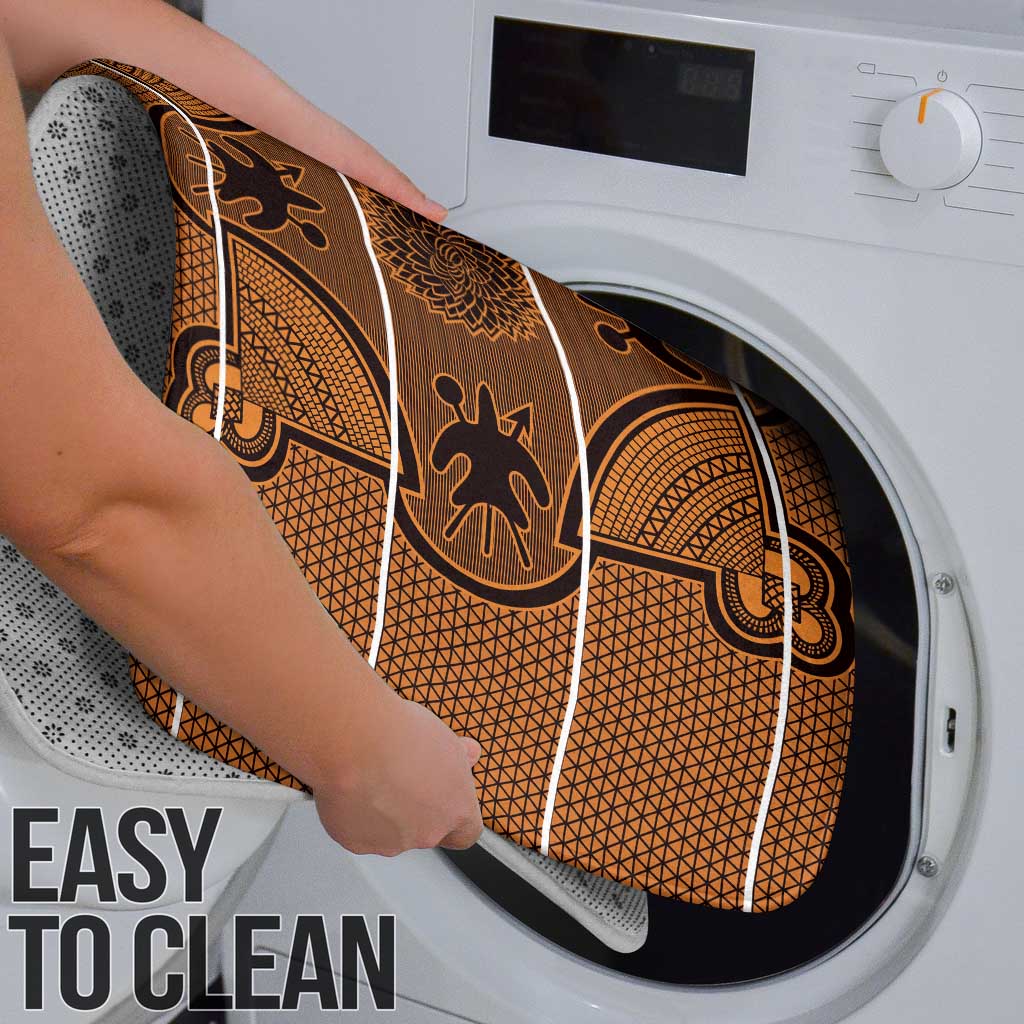 Lesotho Seanamarena Bathroom Set Basotho Traditional Blanket Style - Orange - Wonder Print Shop