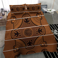 Lesotho Seanamarena Bedding Set Basotho Traditional Blanket Style - Orange - Wonder Print Shop