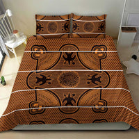 Lesotho Seanamarena Bedding Set Basotho Traditional Blanket Style - Orange - Wonder Print Shop
