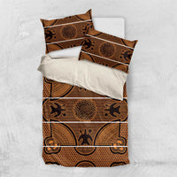 Lesotho Seanamarena Bedding Set Basotho Traditional Blanket Style - Orange - Wonder Print Shop