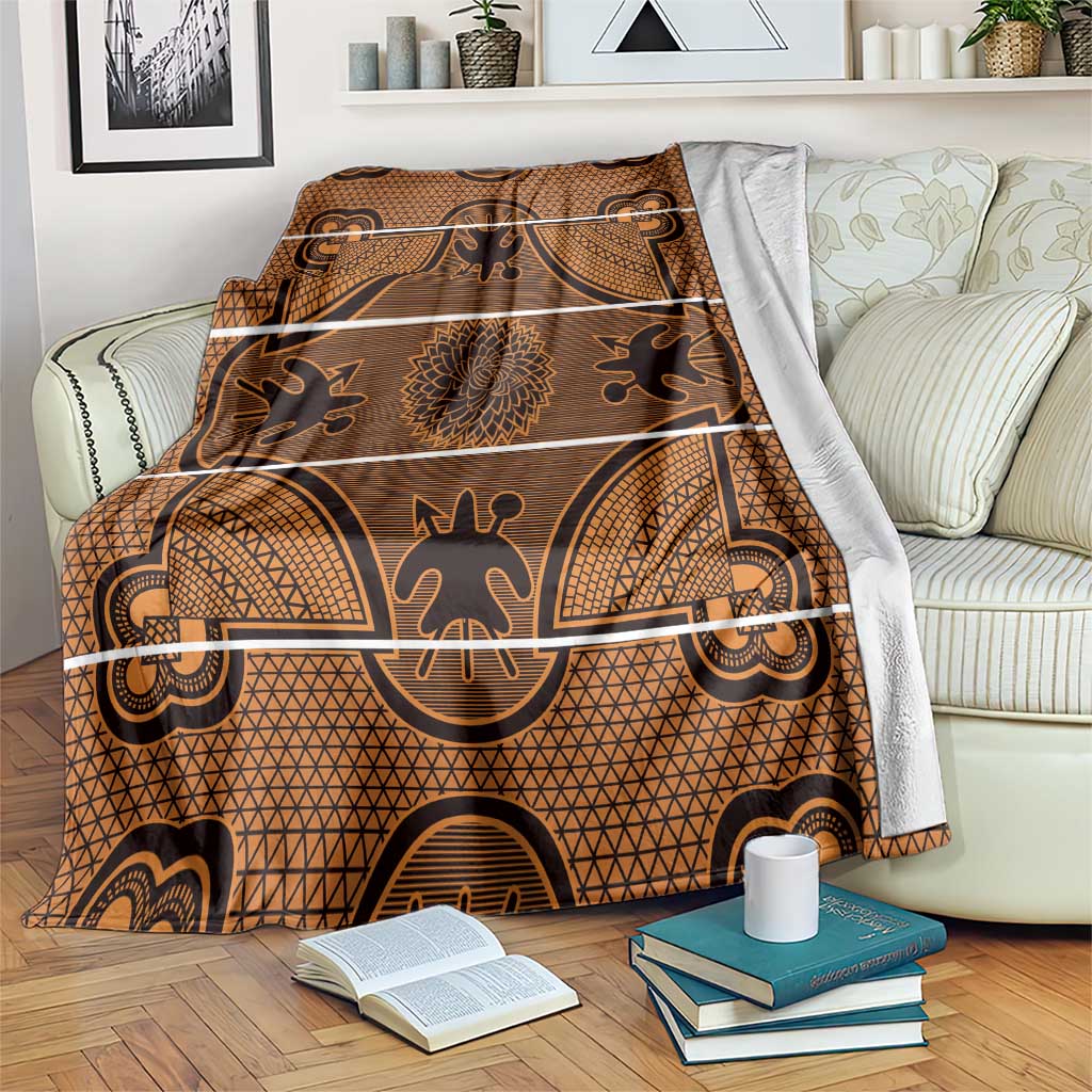 Lesotho Seanamarena Blanket Basotho Traditional Blanket Style - Orange - Wonder Print Shop