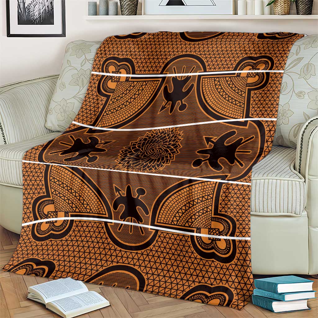 Lesotho Seanamarena Blanket Basotho Traditional Blanket Style - Orange - Wonder Print Shop