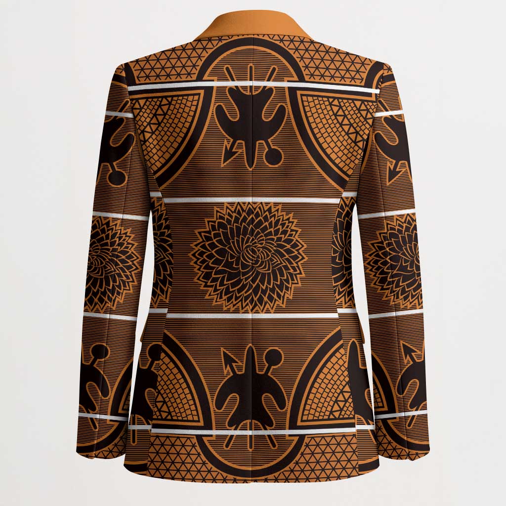 Lesotho Seanamarena Blazer Basotho Traditional Blanket Style - Orange - Wonder Print Shop
