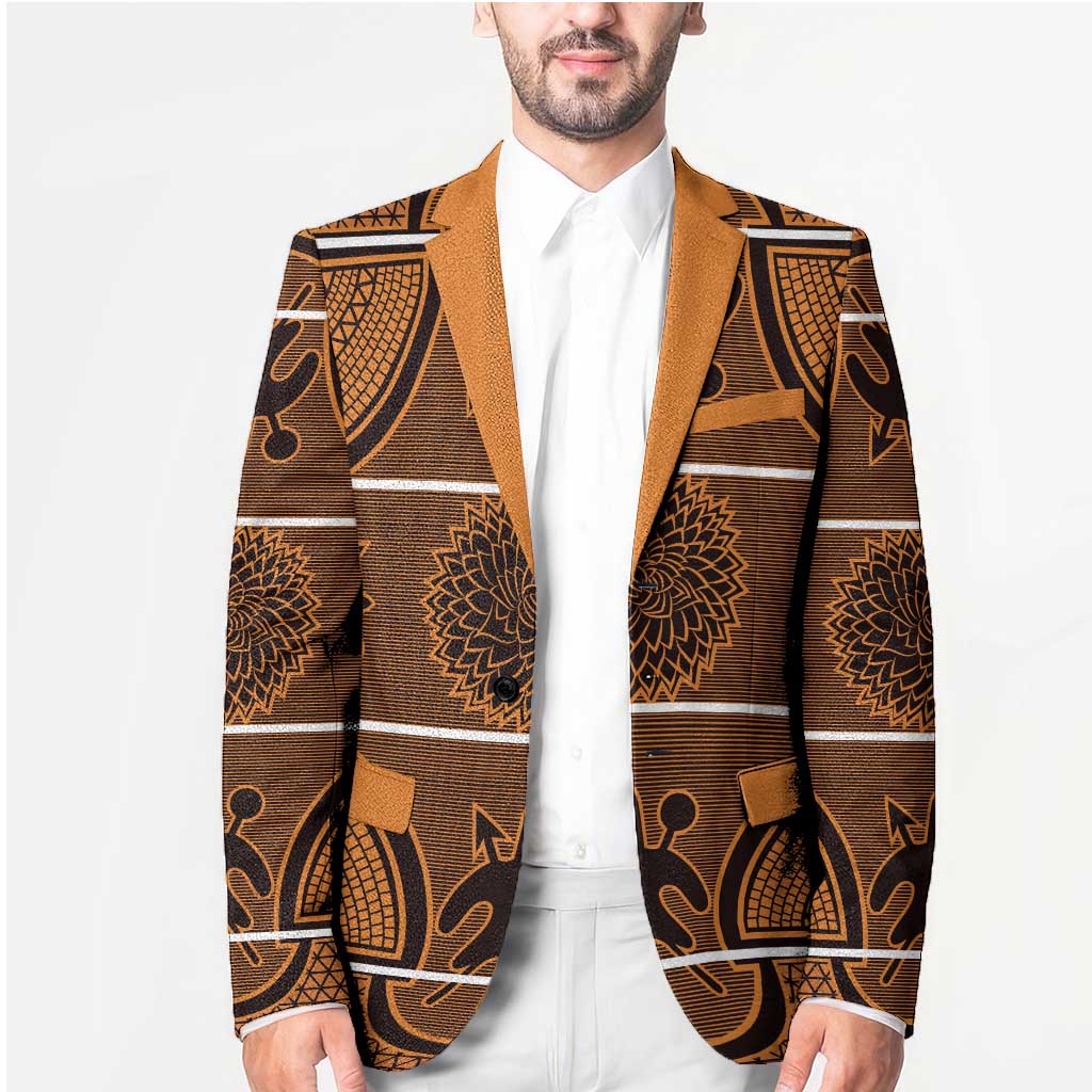Lesotho Seanamarena Blazer Basotho Traditional Blanket Style - Orange - Wonder Print Shop