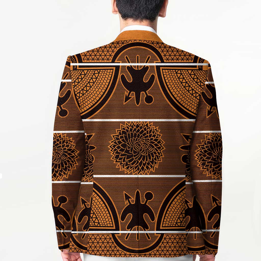 Lesotho Seanamarena Blazer Basotho Traditional Blanket Style - Orange - Wonder Print Shop