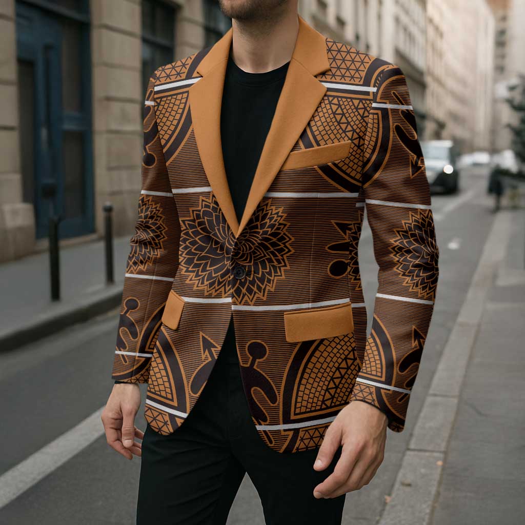 Lesotho Seanamarena Blazer Basotho Traditional Blanket Style - Orange - Wonder Print Shop