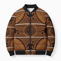 Lesotho Seanamarena Bomber Puffer Jacket Basotho Traditional Blanket Style - Orange - Wonder Print Shop