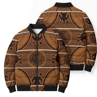 Lesotho Seanamarena Bomber Puffer Jacket Basotho Traditional Blanket Style - Orange - Wonder Print Shop