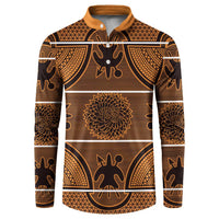 Lesotho Seanamarena Button Sweatshirt Basotho Traditional Blanket Style - Orange - Wonder Print Shop