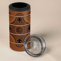 Lesotho Seanamarena 4 in 1 Can Cooler Tumbler Basotho Traditional Blanket Style - Orange - Wonder Print Shop