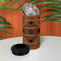 Lesotho Seanamarena 4 in 1 Can Cooler Tumbler Basotho Traditional Blanket Style - Orange - Wonder Print Shop