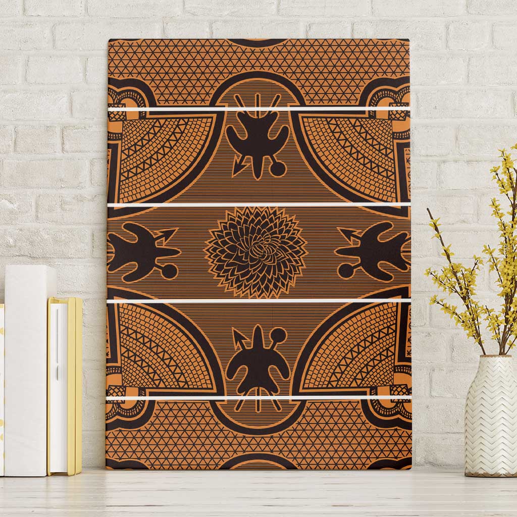 Lesotho Seanamarena Canvas Wall Art Basotho Traditional Blanket Style - Orange - Wonder Print Shop