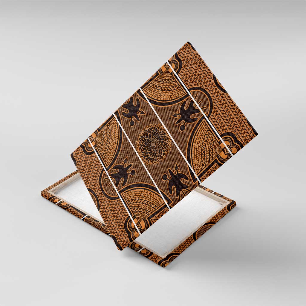 Lesotho Seanamarena Canvas Wall Art Basotho Traditional Blanket Style - Orange - Wonder Print Shop