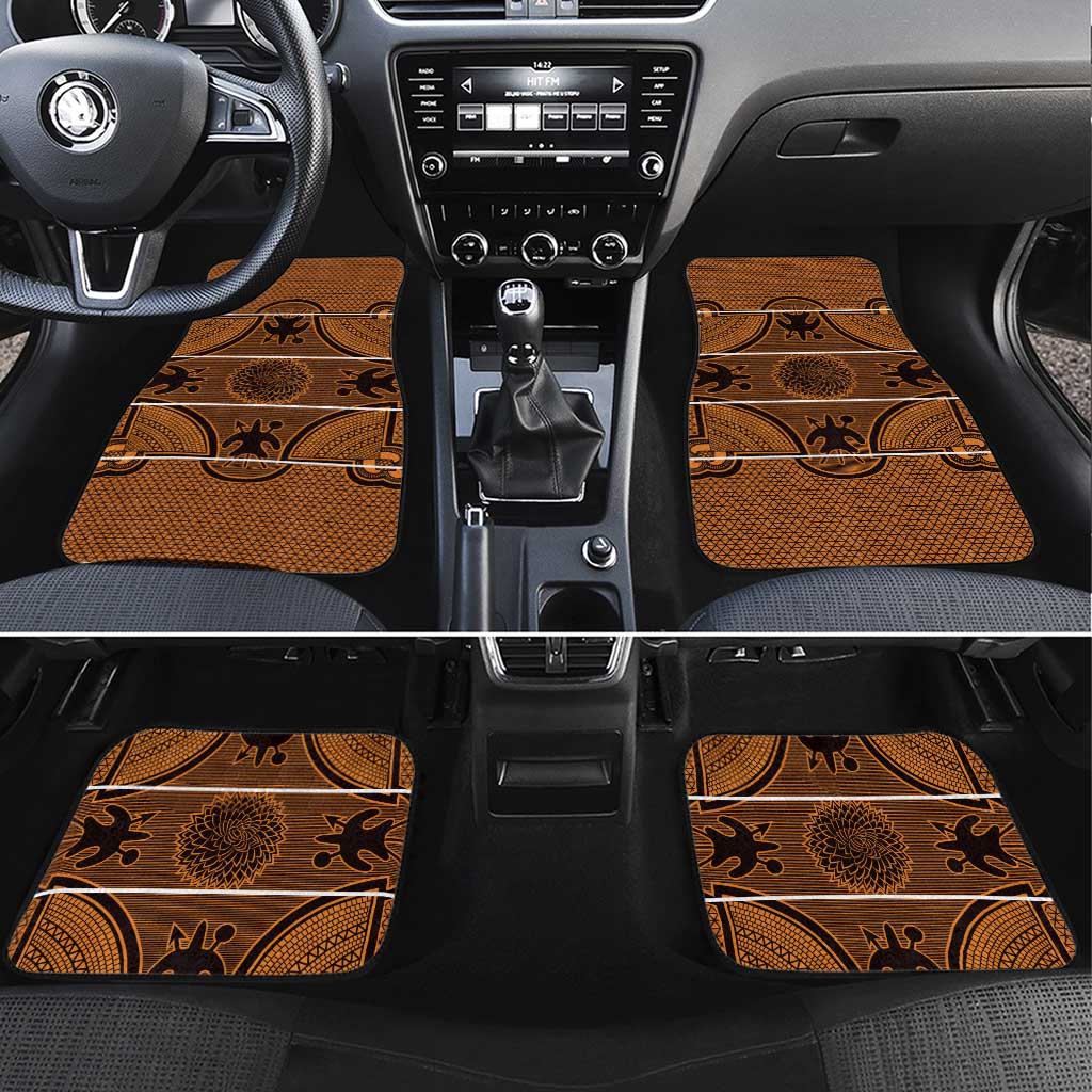Lesotho Seanamarena Car Mats Basotho Traditional Blanket Style - Orange - Wonder Print Shop