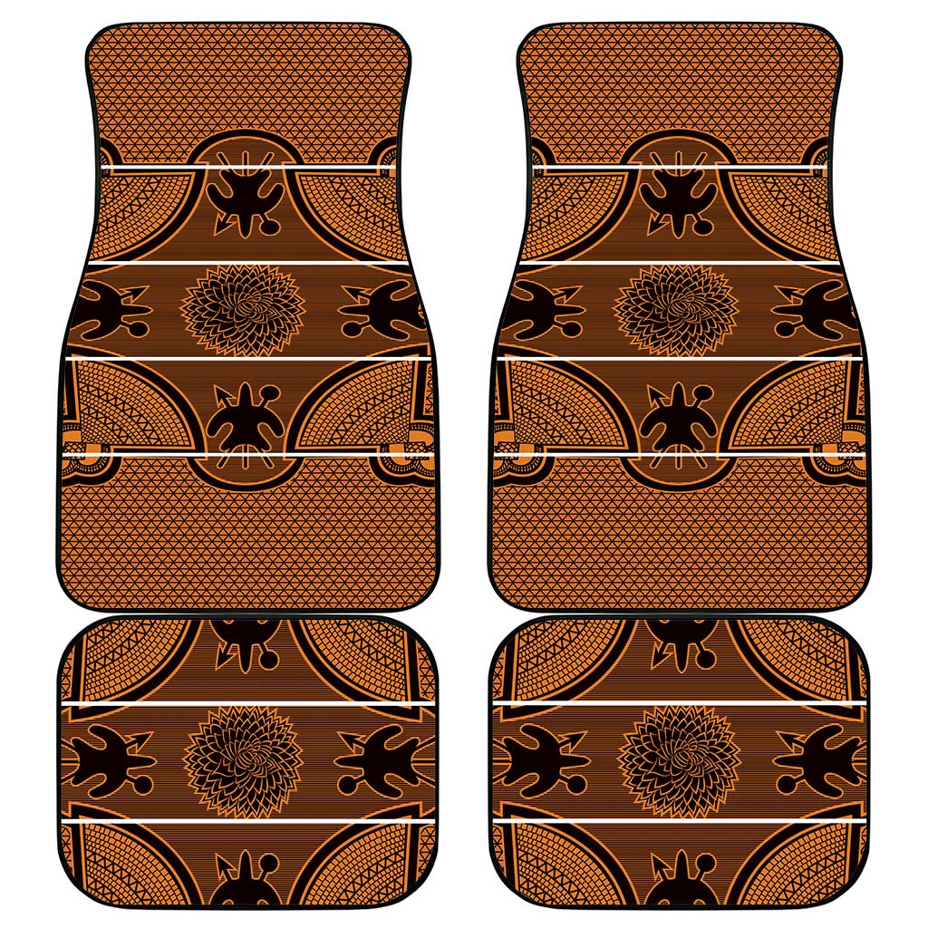 Lesotho Seanamarena Car Mats Basotho Traditional Blanket Style - Orange - Wonder Print Shop
