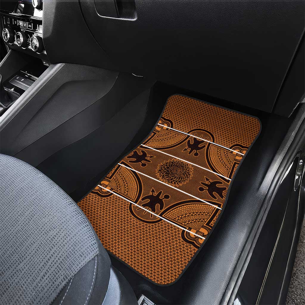Lesotho Seanamarena Car Mats Basotho Traditional Blanket Style - Orange - Wonder Print Shop