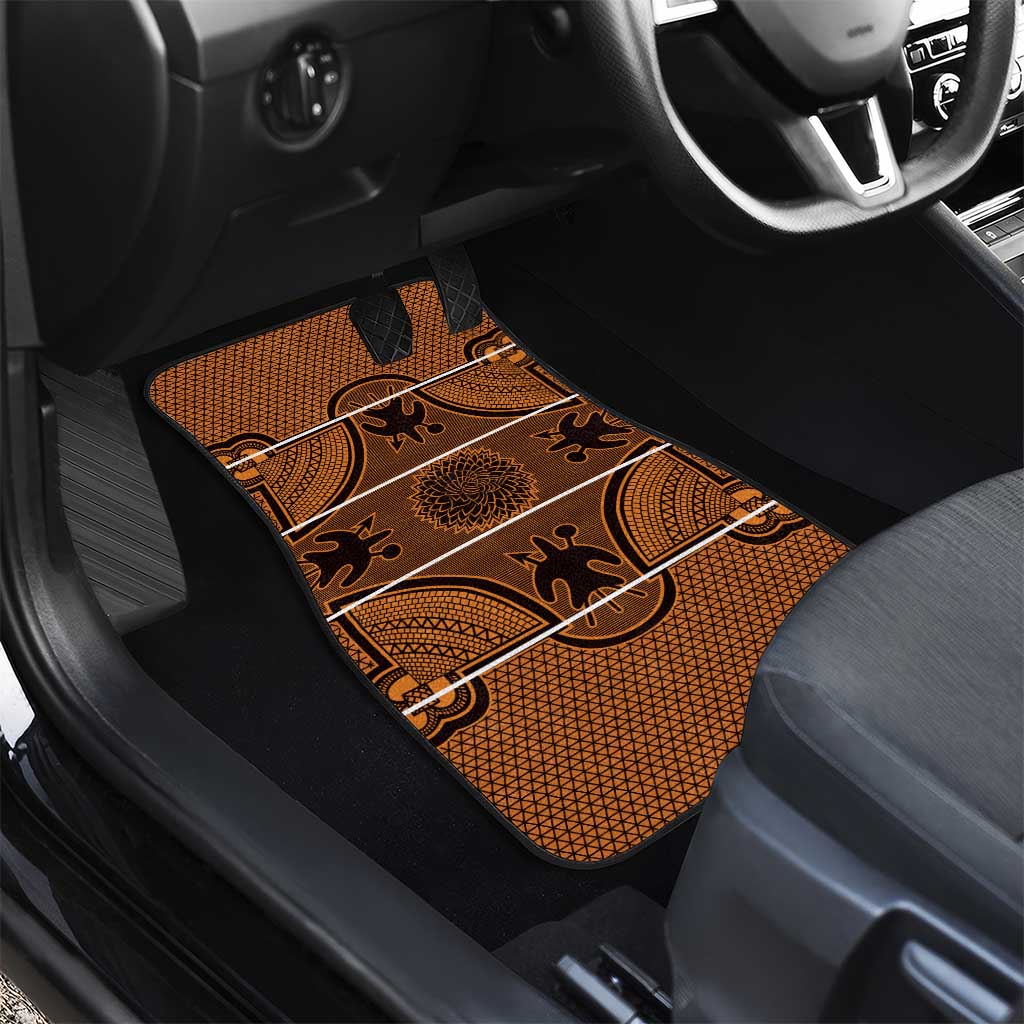 Lesotho Seanamarena Car Mats Basotho Traditional Blanket Style - Orange - Wonder Print Shop