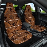 Lesotho Seanamarena Car Seat Cover Basotho Traditional Blanket Style - Orange - Wonder Print Shop