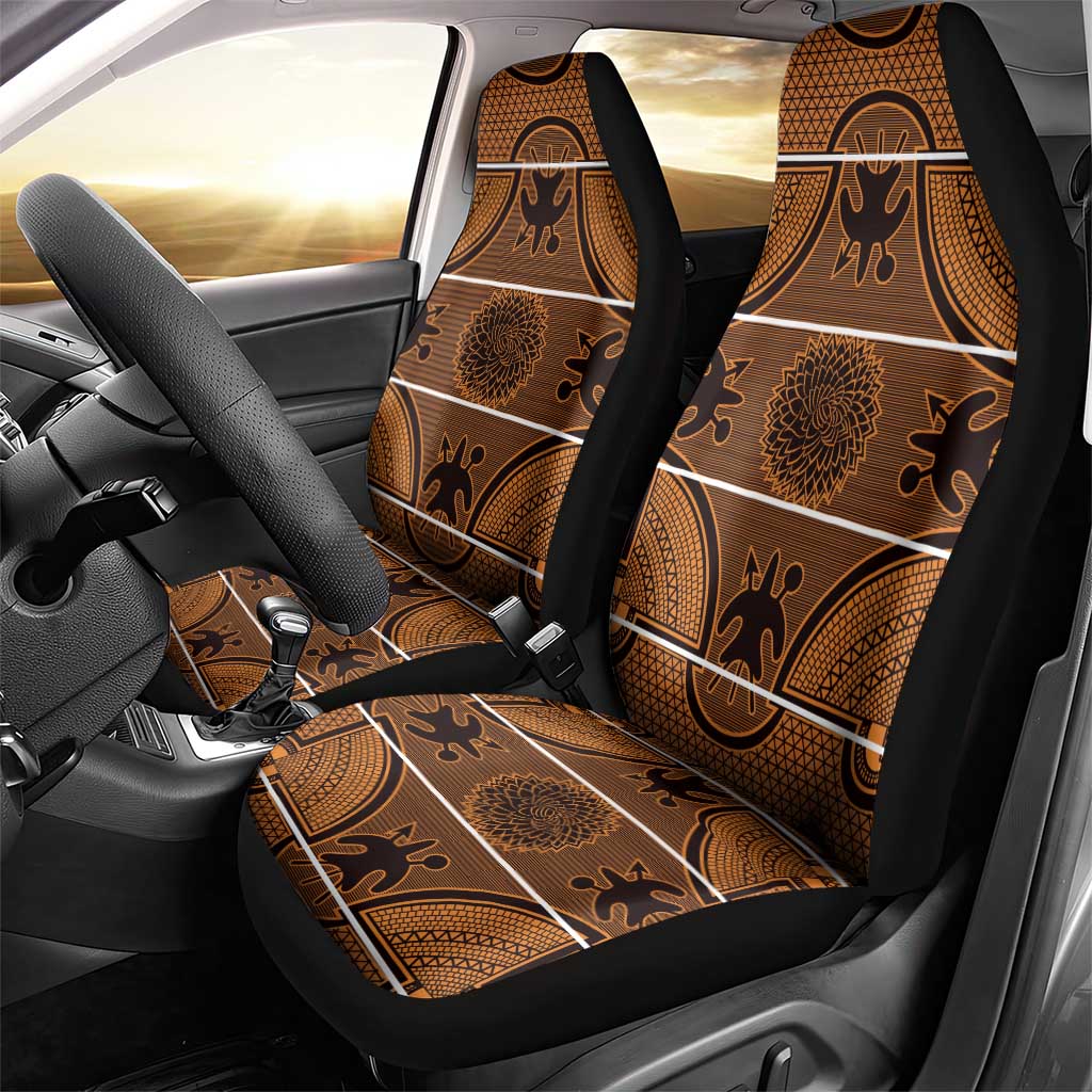 Lesotho Seanamarena Car Seat Cover Basotho Traditional Blanket Style - Orange - Wonder Print Shop