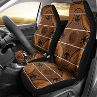 Lesotho Seanamarena Car Seat Cover Basotho Traditional Blanket Style - Orange - Wonder Print Shop