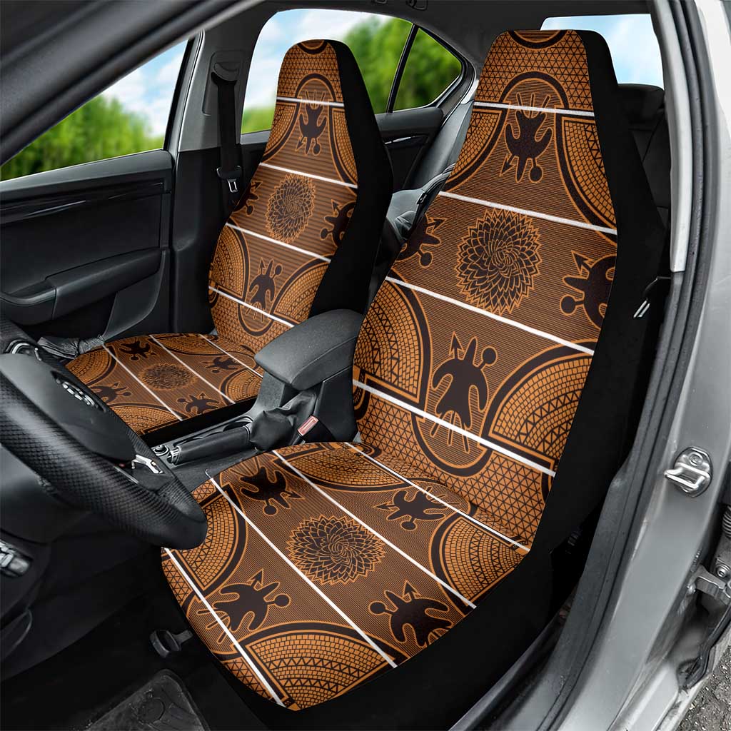 Lesotho Seanamarena Car Seat Cover Basotho Traditional Blanket Style - Orange - Wonder Print Shop