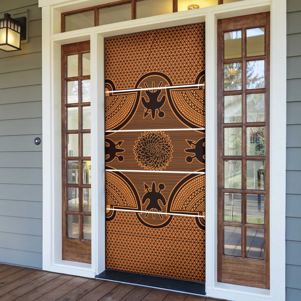 Lesotho Seanamarena Door Cover Basotho Traditional Blanket Style - Orange - Wonder Print Shop