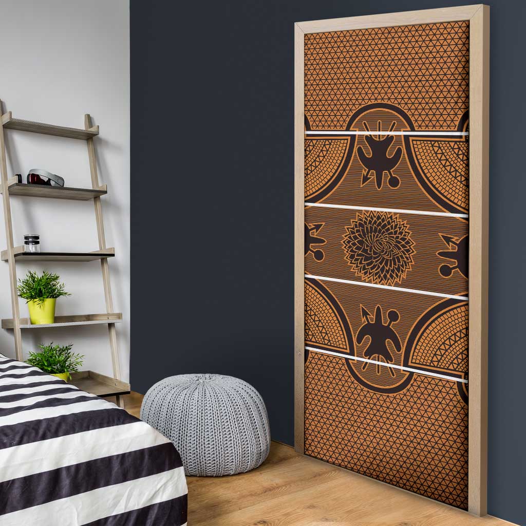 Lesotho Seanamarena Door Cover Basotho Traditional Blanket Style - Orange - Wonder Print Shop