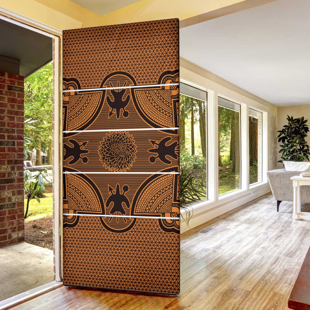 Lesotho Seanamarena Door Cover Basotho Traditional Blanket Style - Orange - Wonder Print Shop