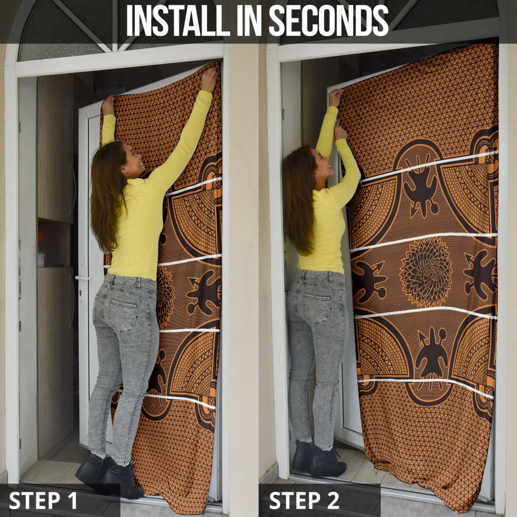 Lesotho Seanamarena Door Cover Basotho Traditional Blanket Style - Orange - Wonder Print Shop