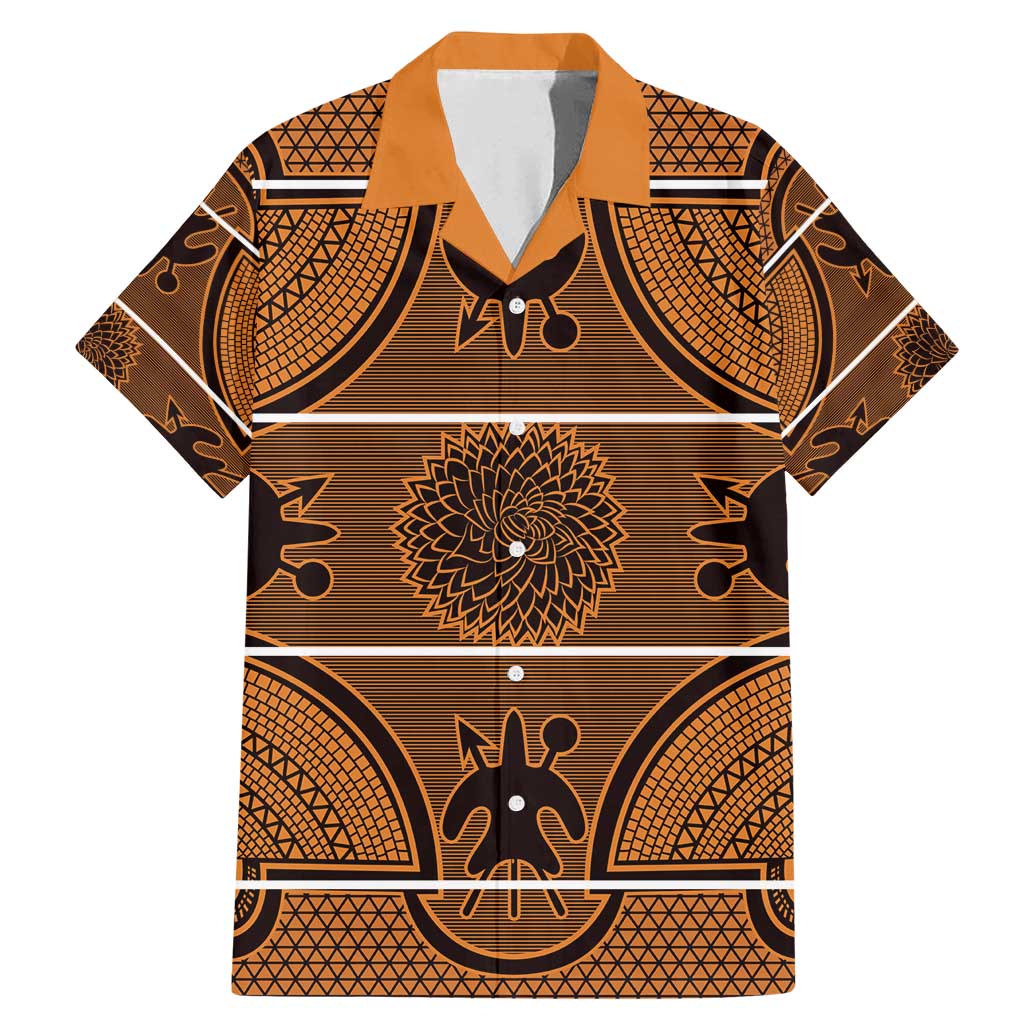 Lesotho Seanamarena Family Matching Mermaid Dress and Hawaiian Shirt Basotho Traditional Blanket Style - Orange - Wonder Print Shop