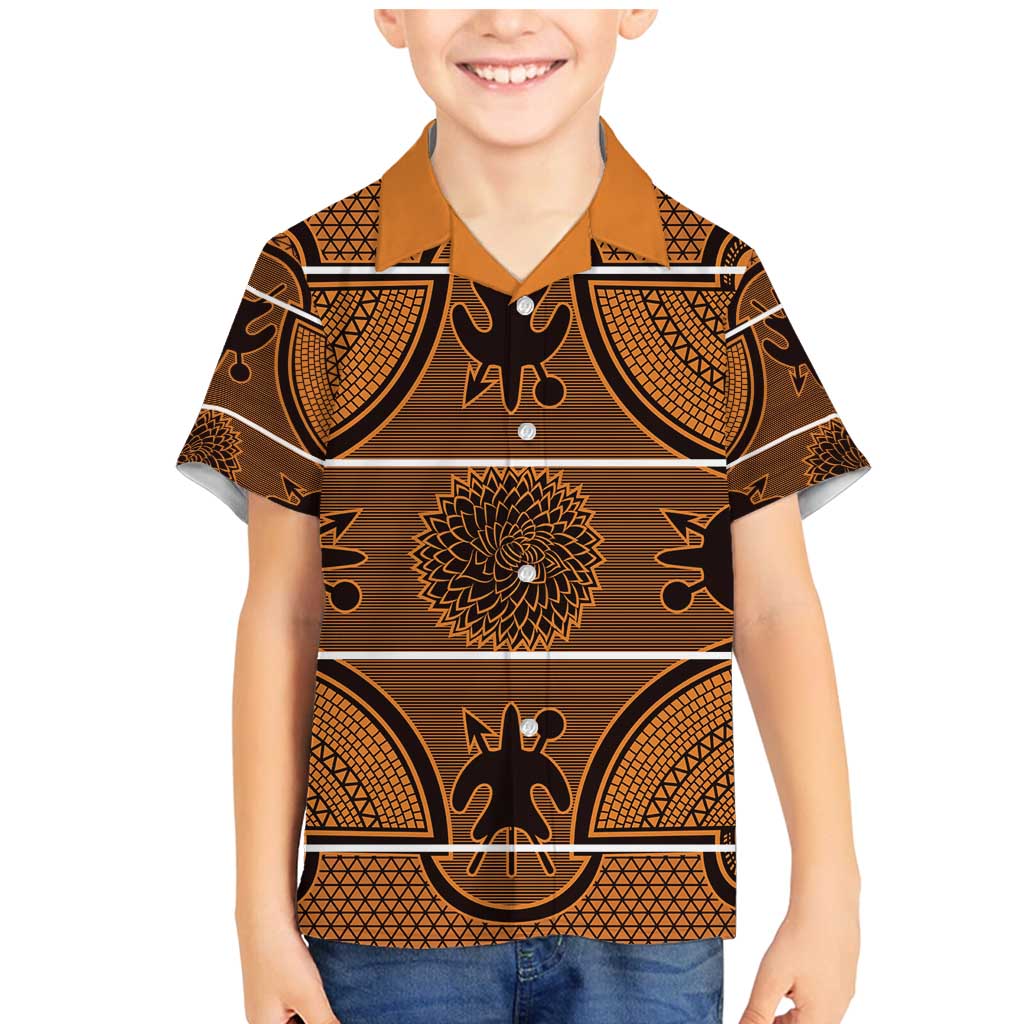 Lesotho Seanamarena Family Matching Mermaid Dress and Hawaiian Shirt Basotho Traditional Blanket Style - Orange - Wonder Print Shop