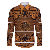 Lesotho Seanamarena Family Matching Off The Shoulder Long Sleeve Dress and Hawaiian Shirt Basotho Traditional Blanket Style - Orange - Wonder Print Shop