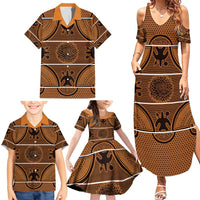 Lesotho Seanamarena Family Matching Summer Maxi Dress and Hawaiian Shirt Basotho Traditional Blanket Style - Orange - Wonder Print Shop
