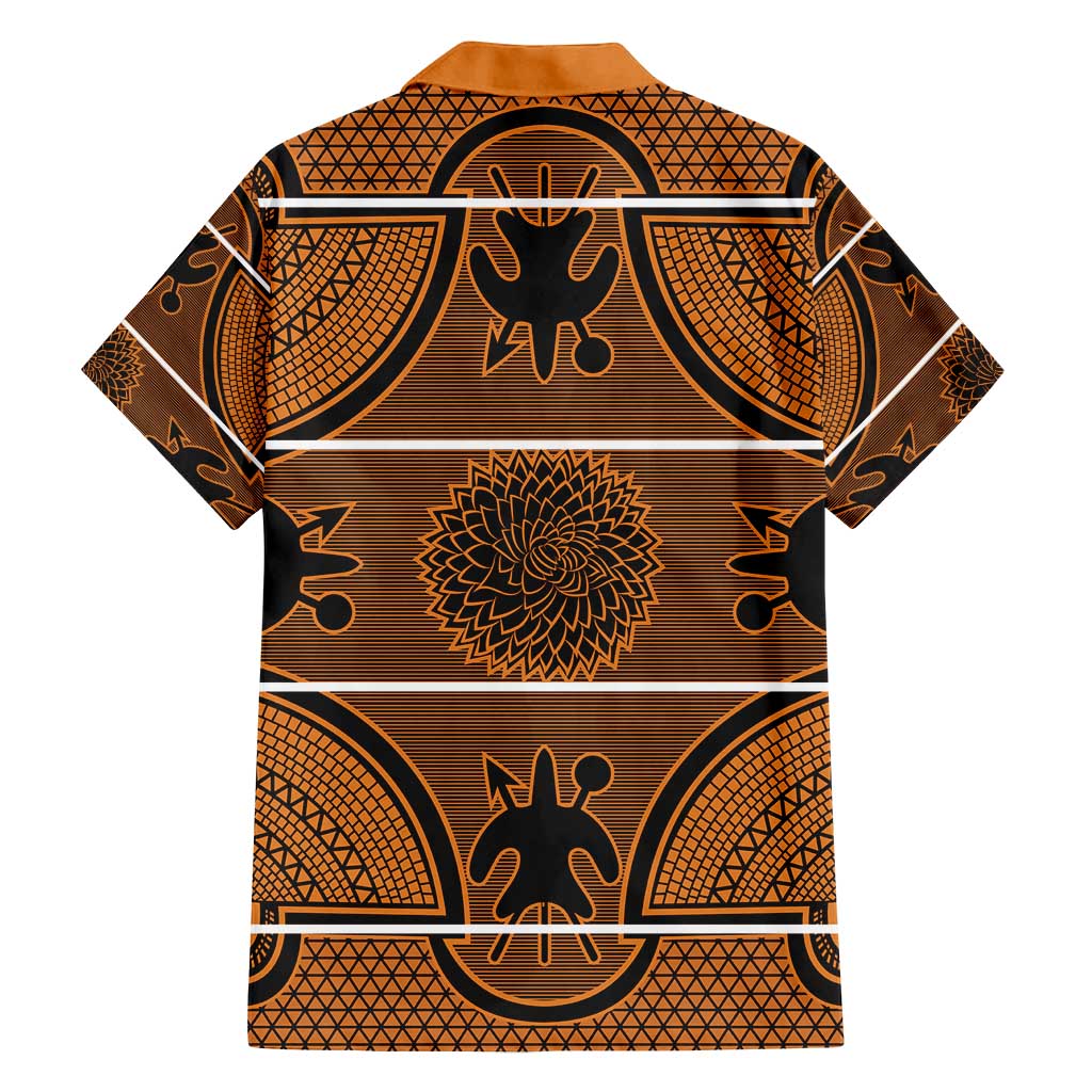 Lesotho Seanamarena Family Matching Summer Maxi Dress and Hawaiian Shirt Basotho Traditional Blanket Style - Orange - Wonder Print Shop