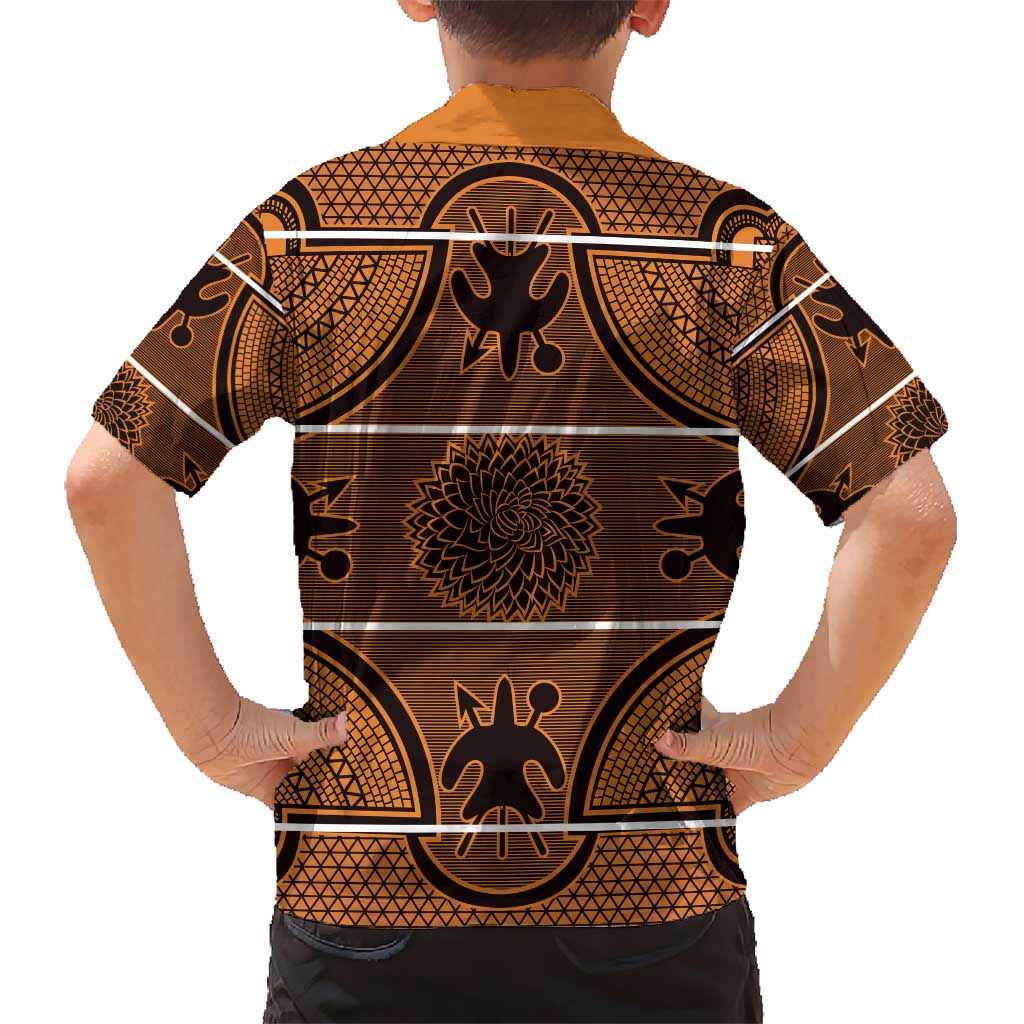 Lesotho Seanamarena Hawaiian Shirt Basotho Traditional Blanket Style - Orange - Wonder Print Shop