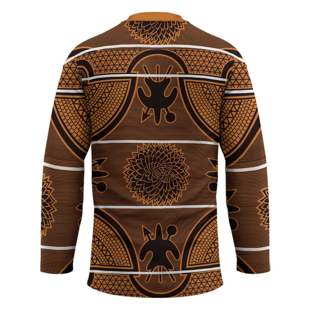 Lesotho Seanamarena Hockey Jersey Basotho Traditional Blanket Style - Orange - Wonder Print Shop