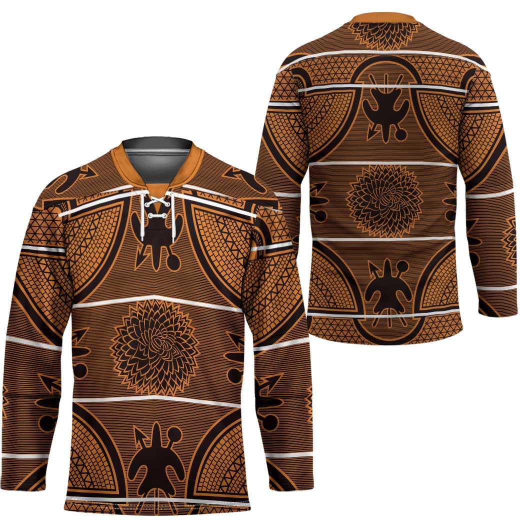 Lesotho Seanamarena Hockey Jersey Basotho Traditional Blanket Style - Orange - Wonder Print Shop