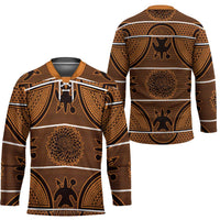Lesotho Seanamarena Hockey Jersey Basotho Traditional Blanket Style - Orange - Wonder Print Shop