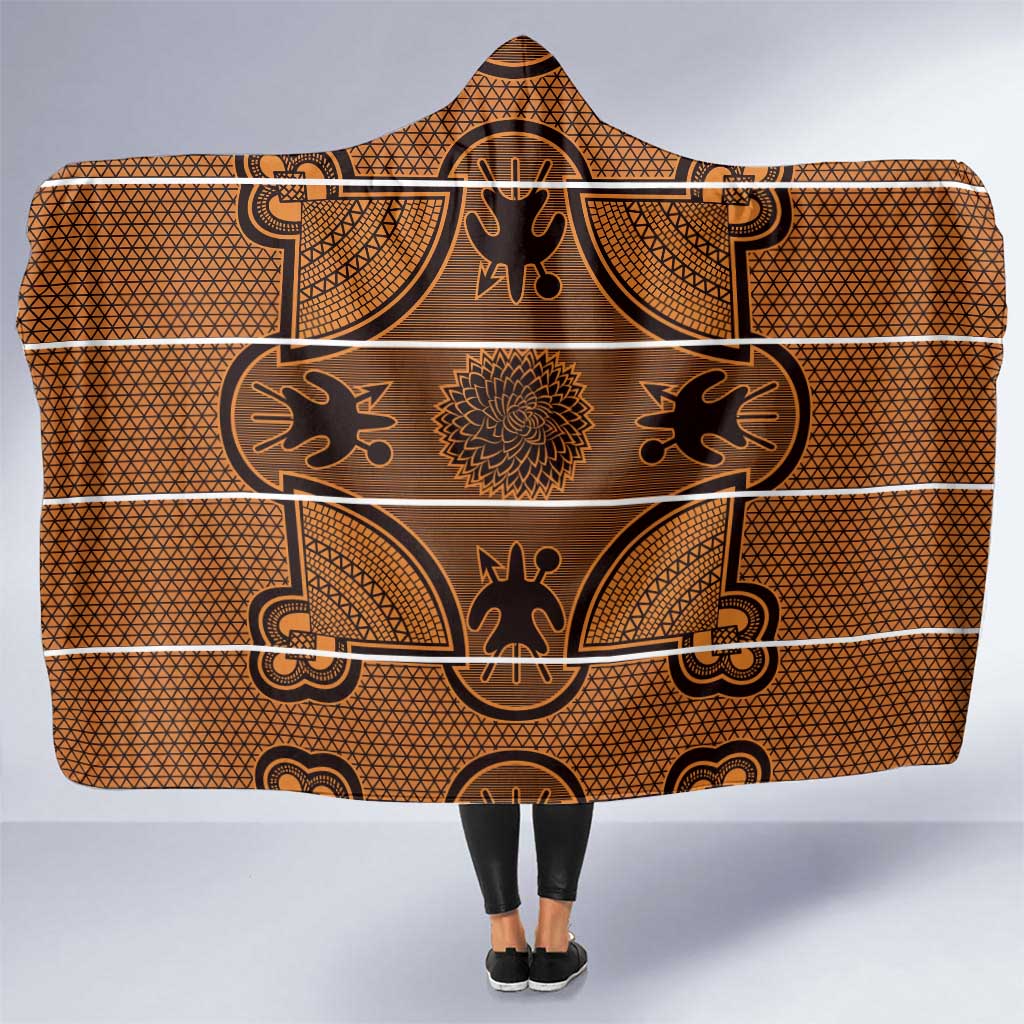 Lesotho Seanamarena Hooded Blanket Basotho Traditional Blanket Style - Orange - Wonder Print Shop