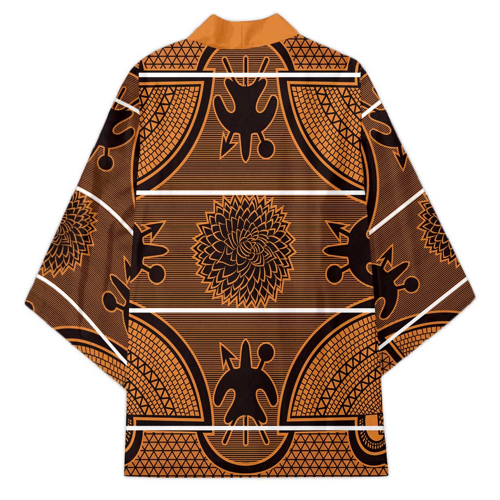 Lesotho Seanamarena Kimono Basotho Traditional Blanket Style - Orange - Wonder Print Shop