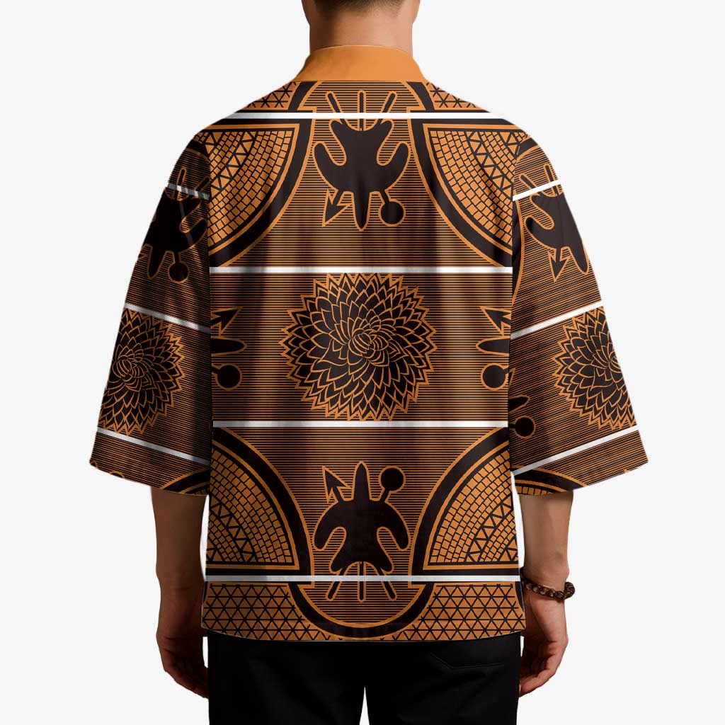 Lesotho Seanamarena Kimono Basotho Traditional Blanket Style - Orange - Wonder Print Shop