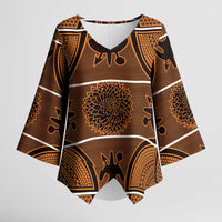 Lesotho Seanamarena Kimono Sleeve Blouse Basotho Traditional Blanket Style - Orange - Wonder Print Shop