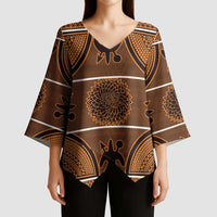 Lesotho Seanamarena Kimono Sleeve Blouse Basotho Traditional Blanket Style - Orange - Wonder Print Shop