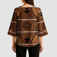 Lesotho Seanamarena Kimono Sleeve Blouse Basotho Traditional Blanket Style - Orange - Wonder Print Shop