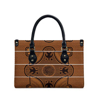 Lesotho Seanamarena Leather Bag Basotho Traditional Blanket Style - Orange - Wonder Print Shop