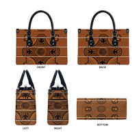 Lesotho Seanamarena Leather Bag Basotho Traditional Blanket Style - Orange - Wonder Print Shop