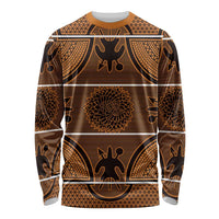Lesotho Seanamarena Long Sleeve Shirt Basotho Traditional Blanket Style - Orange - Wonder Print Shop