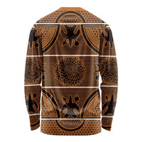 Lesotho Seanamarena Long Sleeve Shirt Basotho Traditional Blanket Style - Orange - Wonder Print Shop