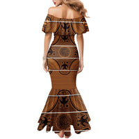 Lesotho Seanamarena Mermaid Dress Basotho Traditional Blanket Style - Orange - Wonder Print Shop