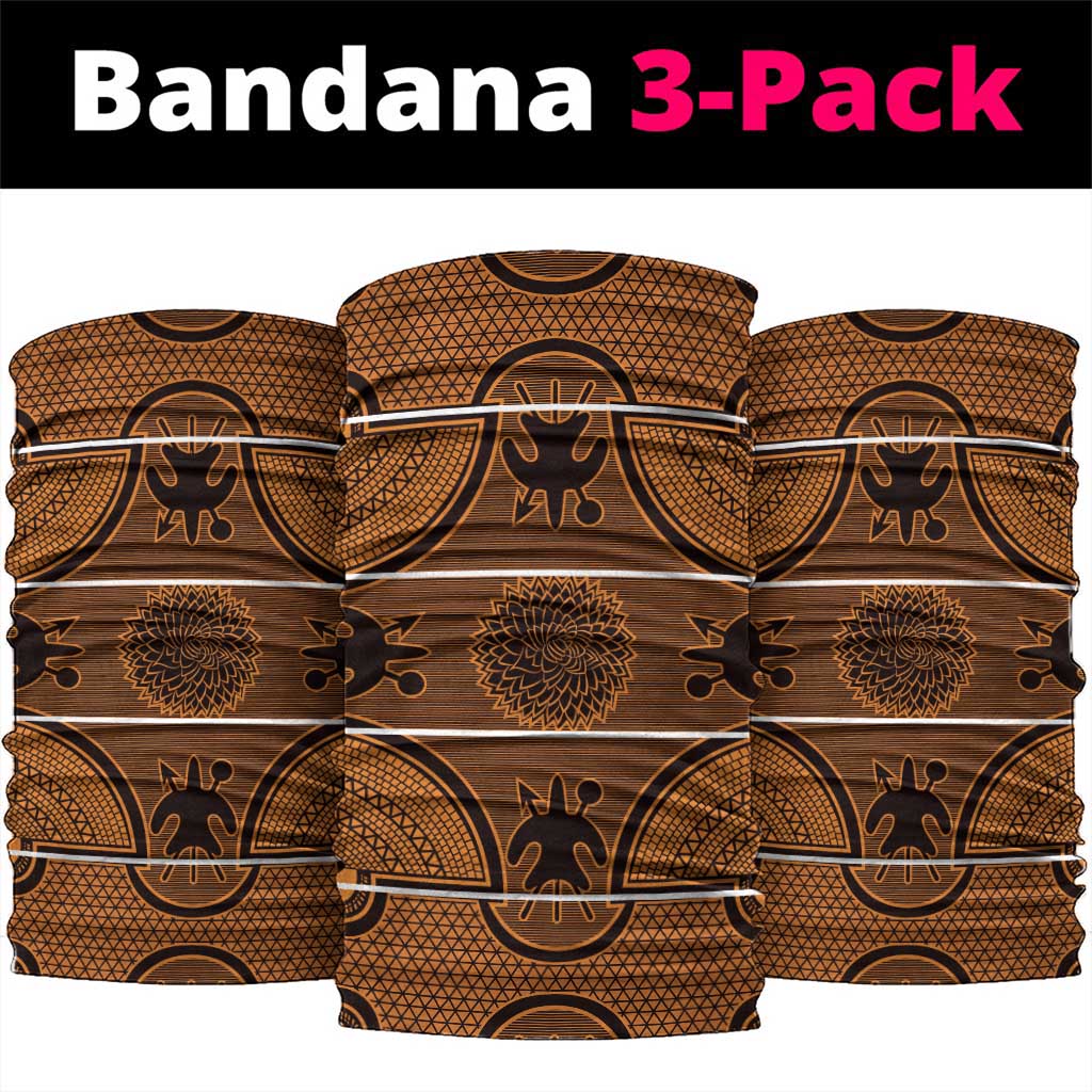 Lesotho Seanamarena Neck Gaiter Basotho Traditional Blanket Style - Orange - Wonder Print Shop